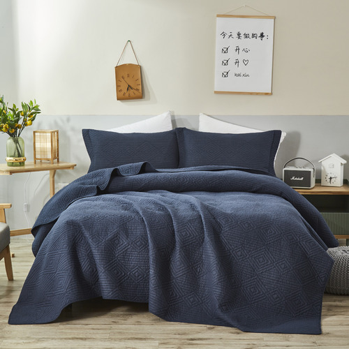 Navy and white clearance coverlet